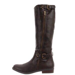 NEW | R2 | Hanna Moto Leather Knee-High Boots with Zipper & Buckle | Size 7